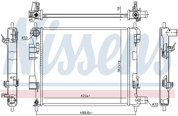 Radiador motor NISSENS ref. 675024