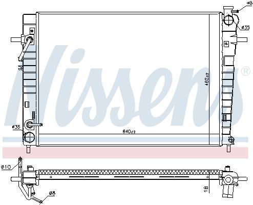 Radiateur moteur (Radiateur de refroidissement) NISSENS 675034