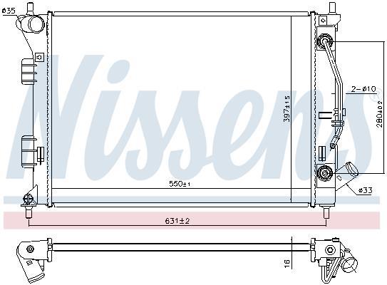 Radiateur moteur (Radiateur de refroidissement) NISSENS 675038
