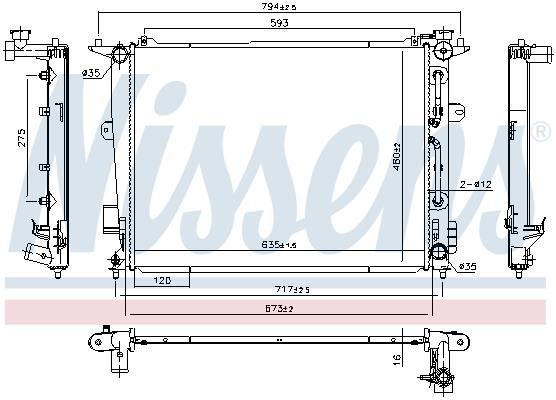 Radiateur moteur (Radiateur de refroidissement) NISSENS 675045