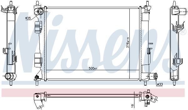 Radiateur moteur (Radiateur de refroidissement) NISSENS 675072