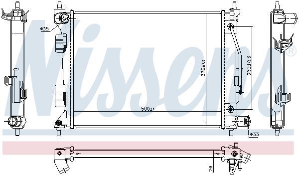 Radiateur moteur (Radiateur de refroidissement) NISSENS ref. 675073
