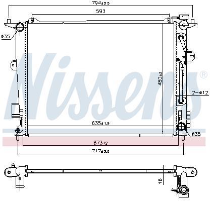 Radiateur moteur (Radiateur de refroidissement) NISSENS 675074