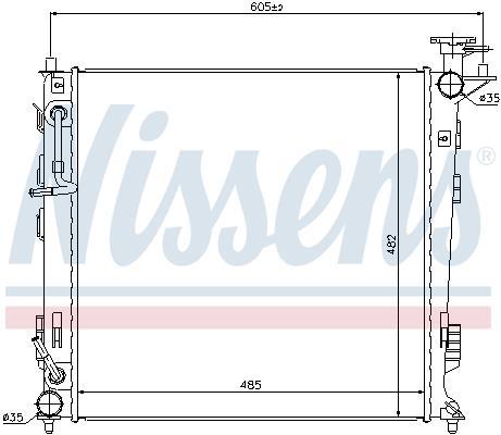 Radiateur moteur (Radiateur de refroidissement) NISSENS ref. 67516
