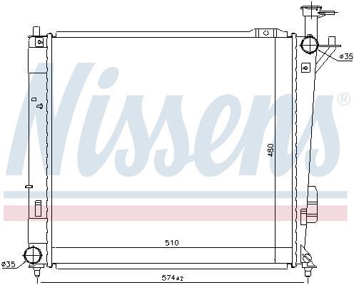 Radiateur moteur (Radiateur de refroidissement) NISSENS ref. 67518