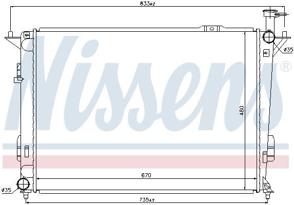 Radiateur moteur (Radiateur de refroidissement) NISSENS 67522