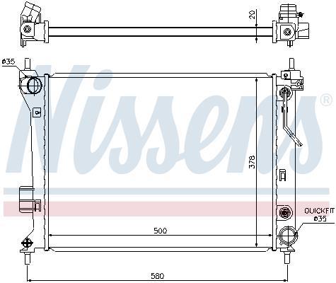 Radiador motor NISSENS ref. 67548