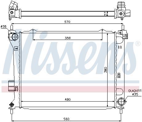 Radiador motor NISSENS ref. 67549