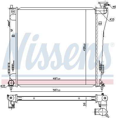 Radiateur moteur (Radiateur de refroidissement) NISSENS 67551