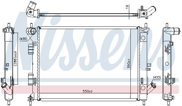 Radiateur moteur (Radiateur de refroidissement) NISSENS 67555