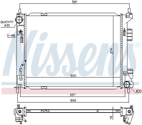 Radiateur moteur (Radiateur de refroidissement) NISSENS 67604