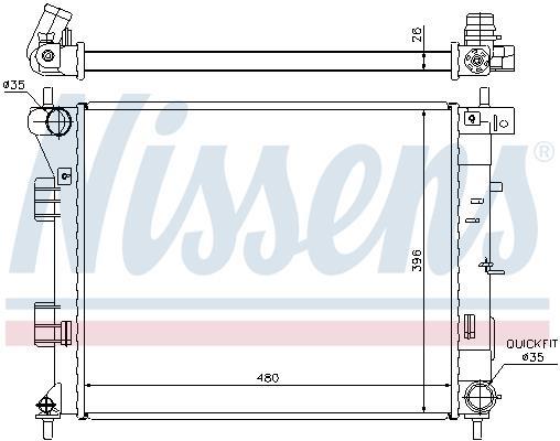 Radiateur moteur (Radiateur de refroidissement) NISSENS 67607