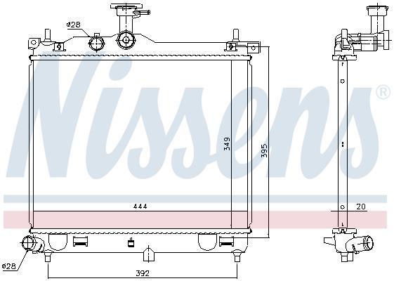 Radiateur moteur (Radiateur de refroidissement) NISSENS 67610