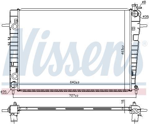 Radiateur moteur (Radiateur de refroidissement) NISSENS 67618