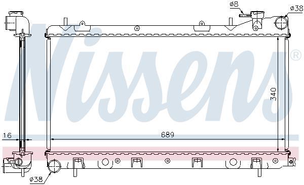 Radiateur moteur (Radiateur de refroidissement) NISSENS 67704A
