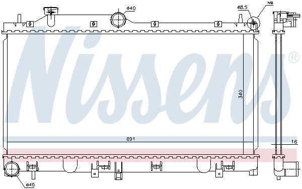 Radiateur moteur (Radiateur de refroidissement) NISSENS 67717