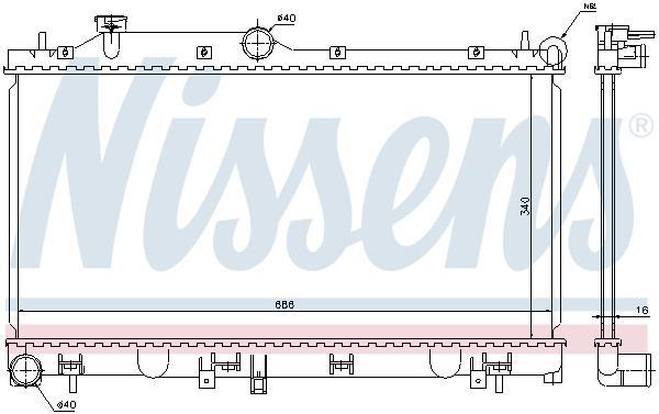 Radiateur moteur (Radiateur de refroidissement) NISSENS 67723