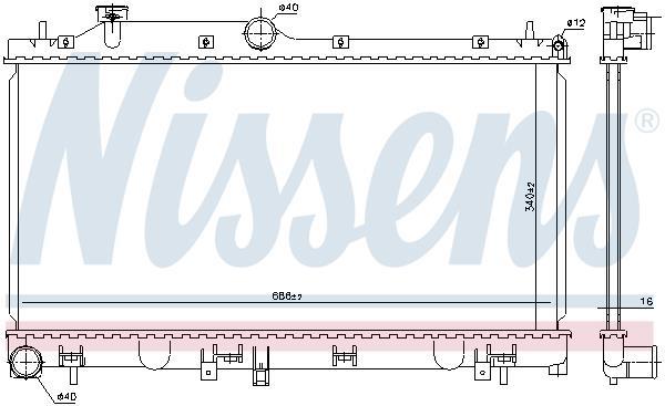 Radiateur moteur (Radiateur de refroidissement) NISSENS 67724