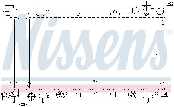 Radiateur moteur (Radiateur de refroidissement) NISSENS ref. 67728