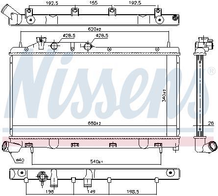 Radiateur moteur (Radiateur de refroidissement) NISSENS 67737