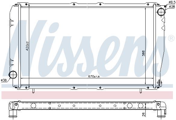 Radiateur moteur (Radiateur de refroidissement) NISSENS 67740