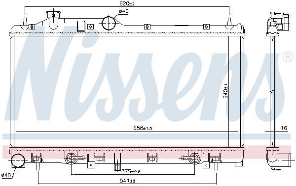 Radiateur moteur (Radiateur de refroidissement) NISSENS 67741