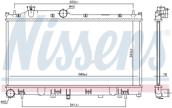 Radiateur moteur (Radiateur de refroidissement) NISSENS 67744