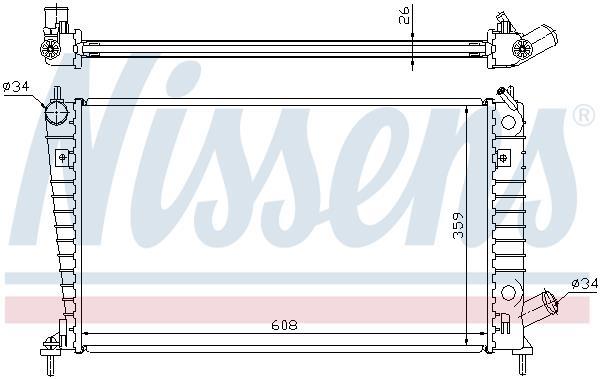 Radiateur moteur (Radiateur de refroidissement) NISSENS 68000A