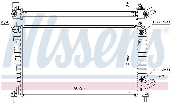Radiateur moteur (Radiateur de refroidissement) NISSENS ref. 68001A