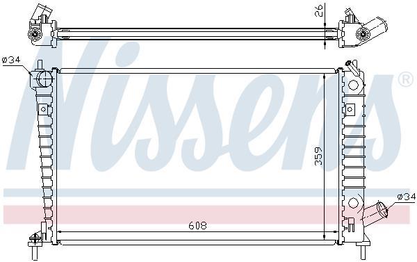 Radiateur moteur (Radiateur de refroidissement) NISSENS 68004A