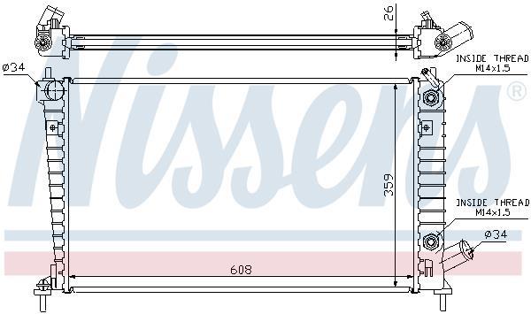 Radiateur moteur (Radiateur de refroidissement) NISSENS 68005A