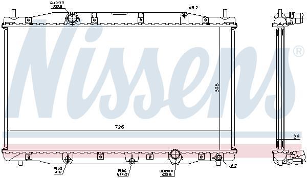 Radiateur moteur (Radiateur de refroidissement) NISSENS 68092