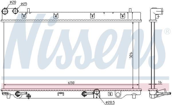 Radiateur moteur (Radiateur de refroidissement) NISSENS 68098