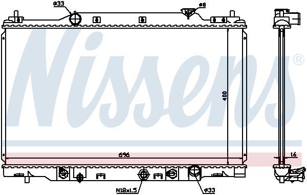 Radiateur moteur (Radiateur de refroidissement) NISSENS 68104