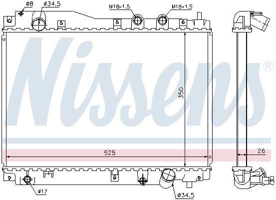 Radiateur moteur (Radiateur de refroidissement) NISSENS 68109