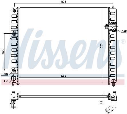 Radiateur moteur (Radiateur de refroidissement) NISSENS 681208