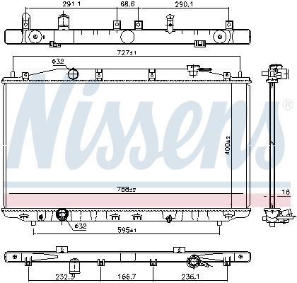 Radiateur moteur (Radiateur de refroidissement) NISSENS 681373