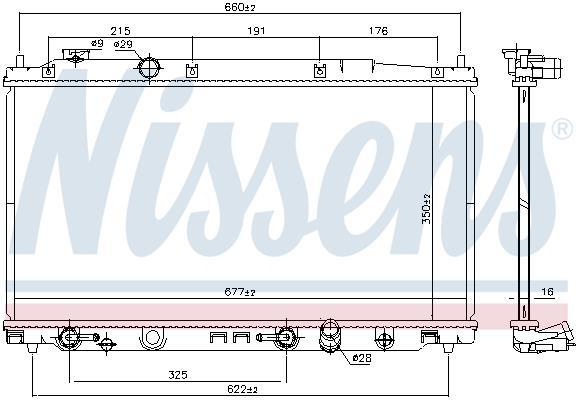 Radiateur moteur (Radiateur de refroidissement) NISSENS ref. 681374