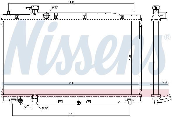 Radiador motor NISSENS 681386
