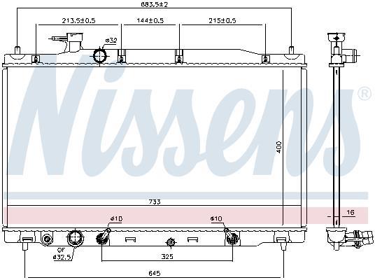 Radiateur moteur (Radiateur de refroidissement) NISSENS ref. 681405