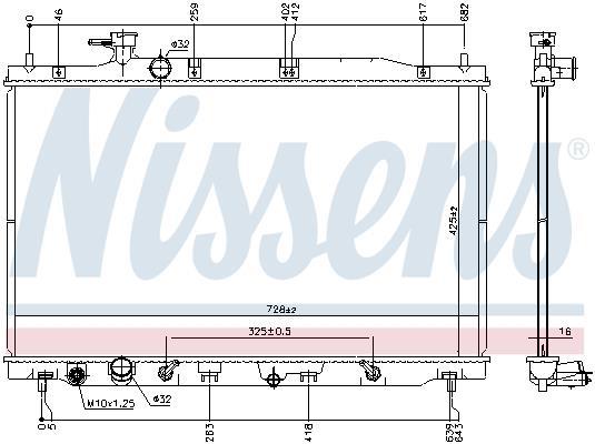 Radiateur moteur (Radiateur de refroidissement) NISSENS 681406