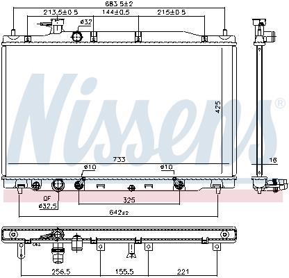 Radiateur moteur (Radiateur de refroidissement) NISSENS 681407