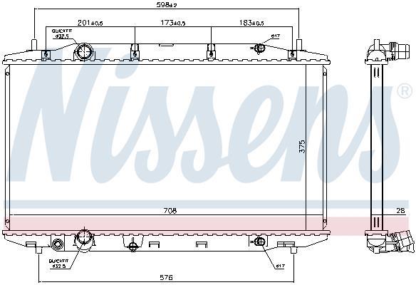 Radiateur moteur (Radiateur de refroidissement) NISSENS 681408