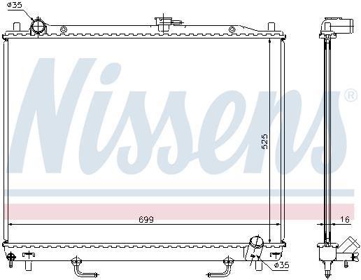 Radiateur moteur (Radiateur de refroidissement) NISSENS 68181A