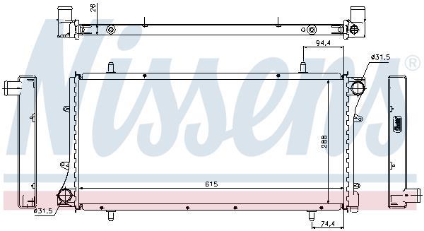 Radiateur moteur (Radiateur de refroidissement) NISSENS ref. 68220