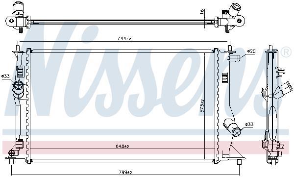 Radiateur moteur (Radiateur de refroidissement) NISSENS 68503