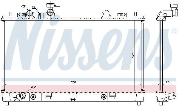 Radiateur moteur (Radiateur de refroidissement) NISSENS 68508