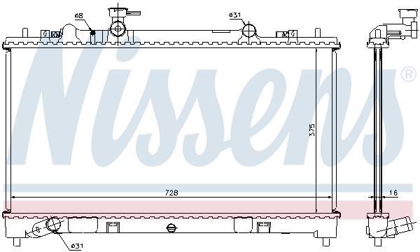 Radiateur moteur (Radiateur de refroidissement) NISSENS 68509