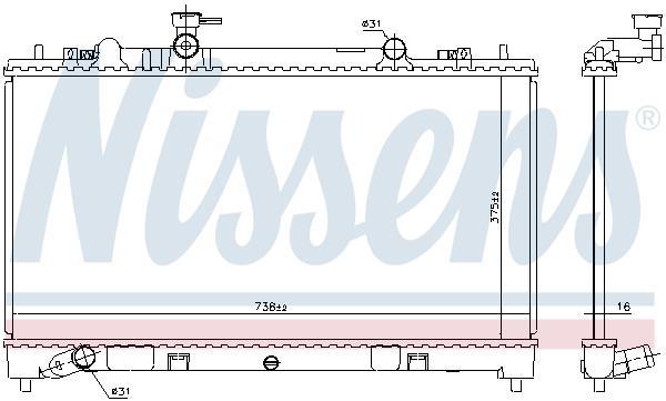 Radiateur moteur (Radiateur de refroidissement) NISSENS ref. 68510