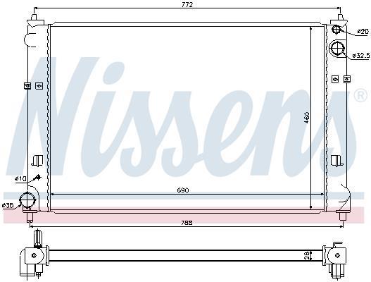 Radiateur moteur (Radiateur de refroidissement) NISSENS 68511